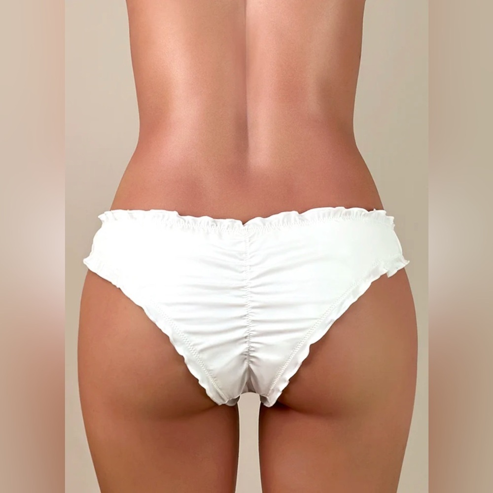 White Ruffled Bikini Top - Picture 2 of 9